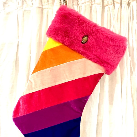 Kurt Geiger NWT Rainbow Velvet Large Christmas Stocking - Picture 5 of 6
